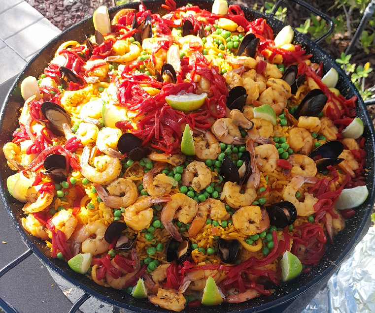 Paella VIP catering event and food presentation
